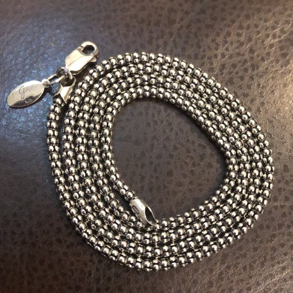 SAMUEL B Oxidized Silver Necklace Popcorn Chain 24 inches 3mm - Picture 12 of 15